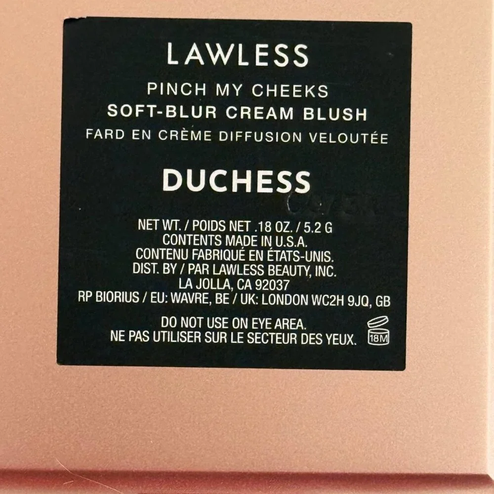 Lawless Pinch My Cheeks Cream Blush Duchess Soft Blur New